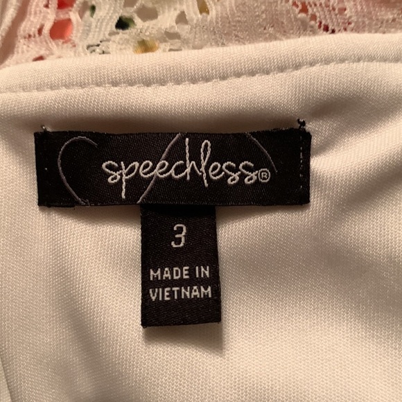 Speechless Floral Print on White Dress Size 3 #37 - Picture 5 of 9